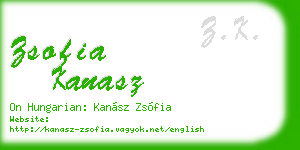 zsofia kanasz business card